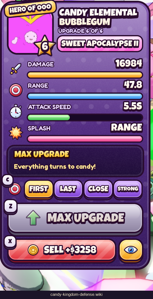 Sweet Apocalypse II — stage 6 current values